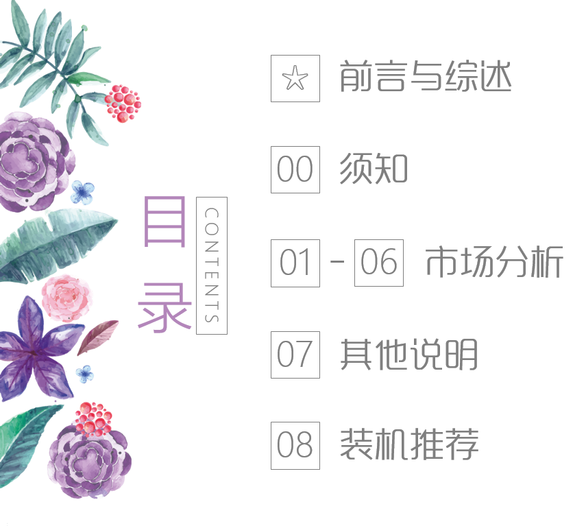 【2018年10月】10月份装机走向与推荐